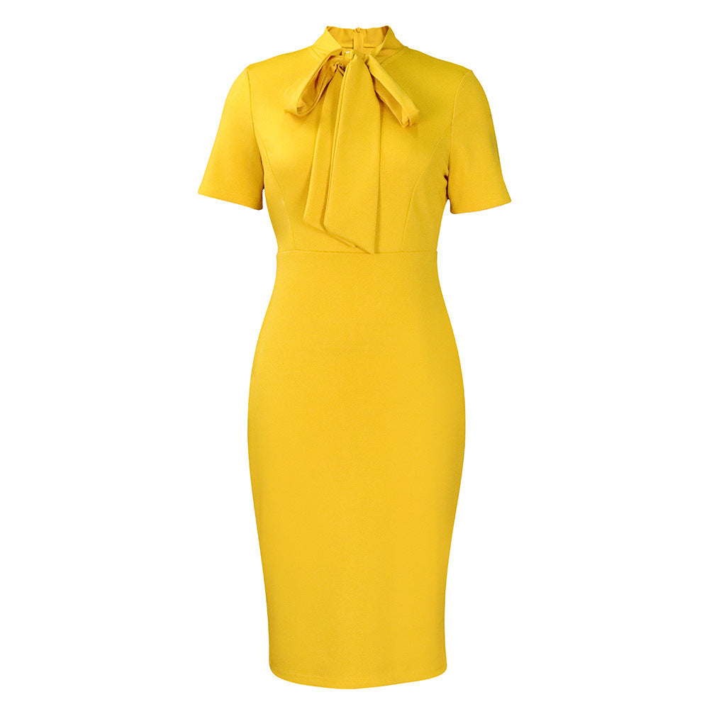 African Dress Short Sleeve Tied Slim Fit | Yazijico™