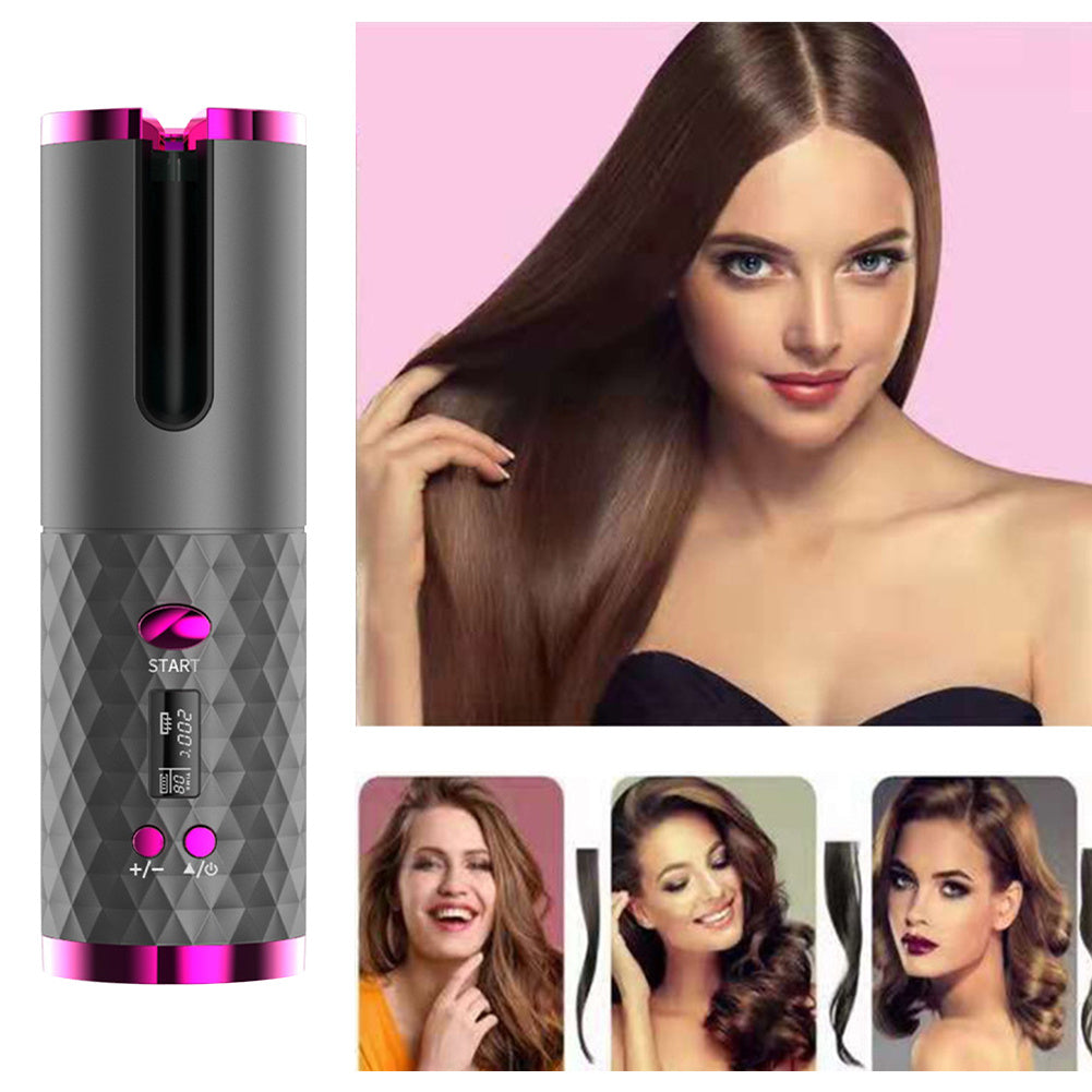 Electric Display Rotating Cordless Hair Curler | Yazijico™