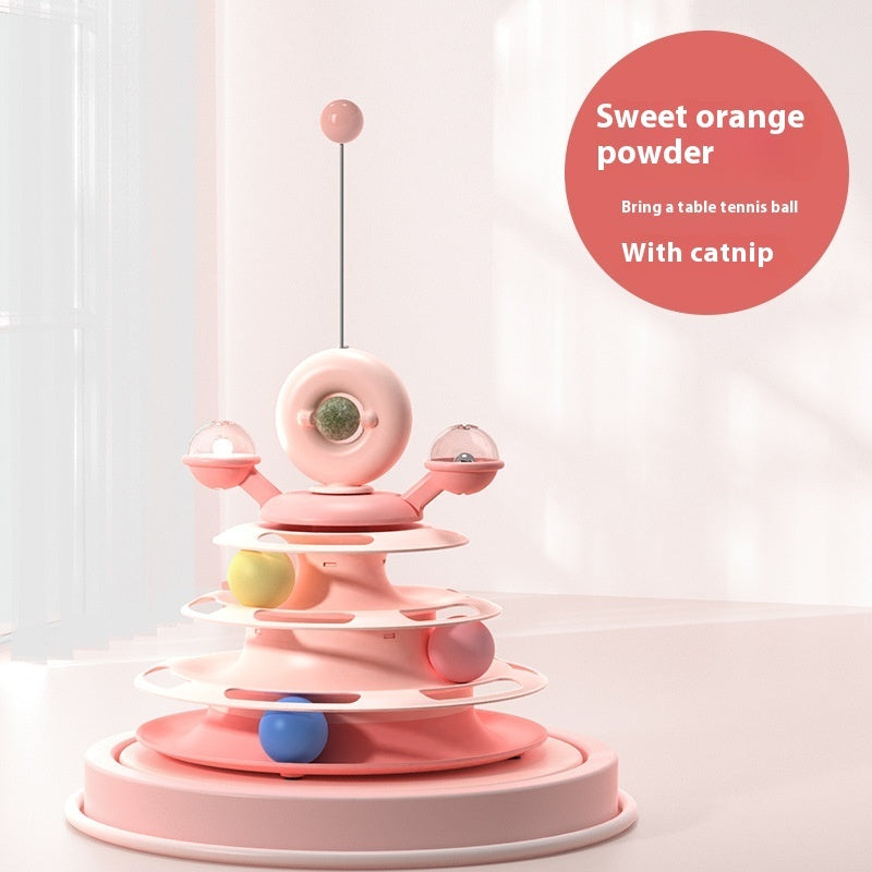 Cat Toy Tower Turntable Roller Balls Toys Pets |  Yazijico™
