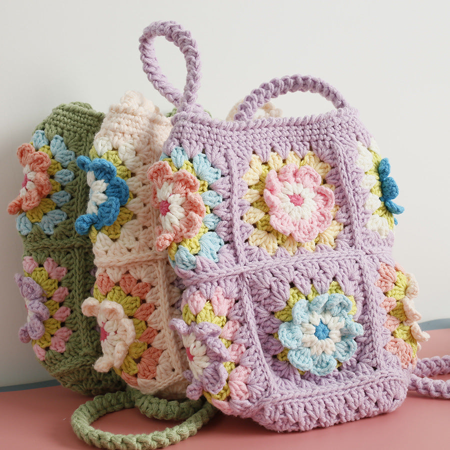 Hand-made Women's Bag Fresh Flower Crocheted   | Yazijico™