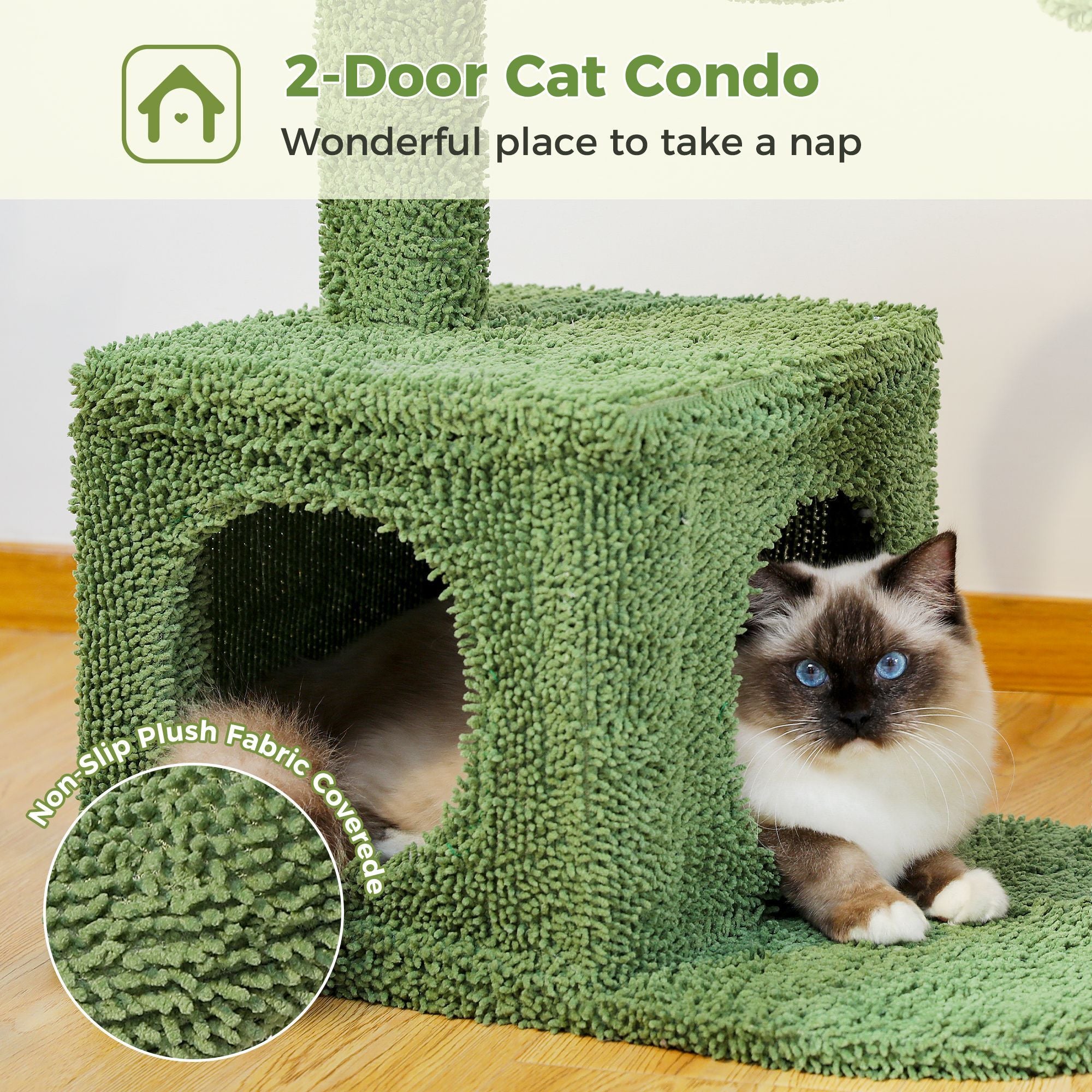 Cactus Cat Tree Condo With Hammock | Yazijico™