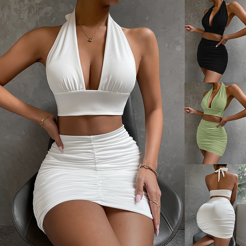Dress Suits Halter Lace-up Hip Top | Yazijico™