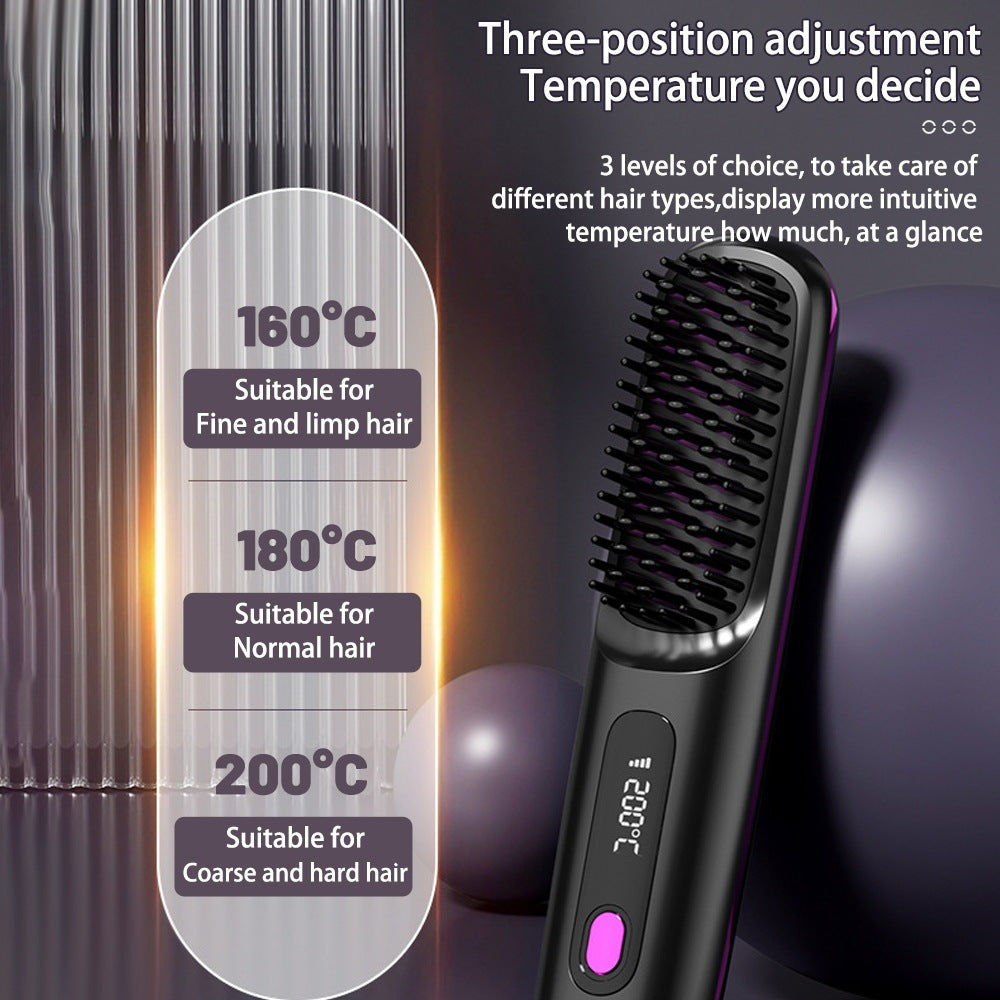 Straight Hair 2 In 1 Comb Wireless Hair Straightener  | Yazijico™