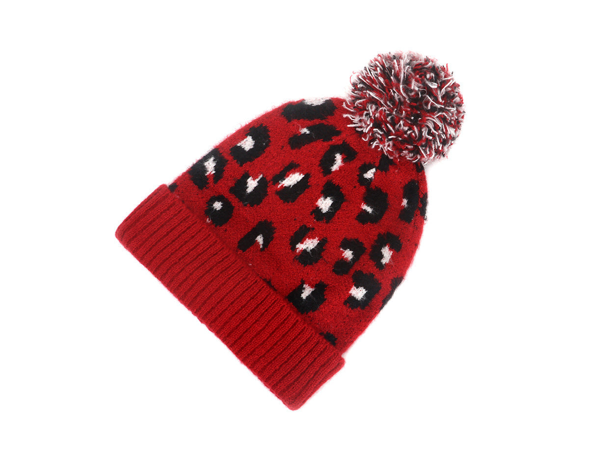 Leopard Jacquard Knit  Fashion Pom Yarn | Yazijico™