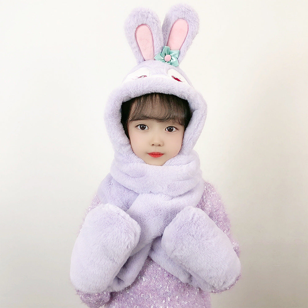 Children's Hat Scarf Gloves One-piece Hat | Yazijico™