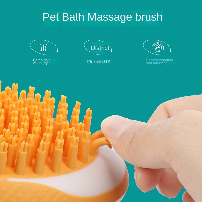Dog Cat Bath Brush Massage Comb Soft Silicone | Yazijico™