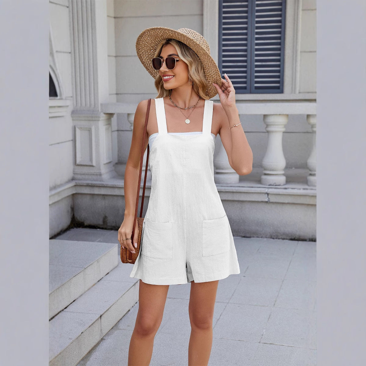 Jumpsuit With Pockets Beach Bodysuit | Yazijico™