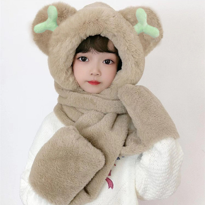 Children's Hat Scarf Gloves One-piece Hat | Yazijico™