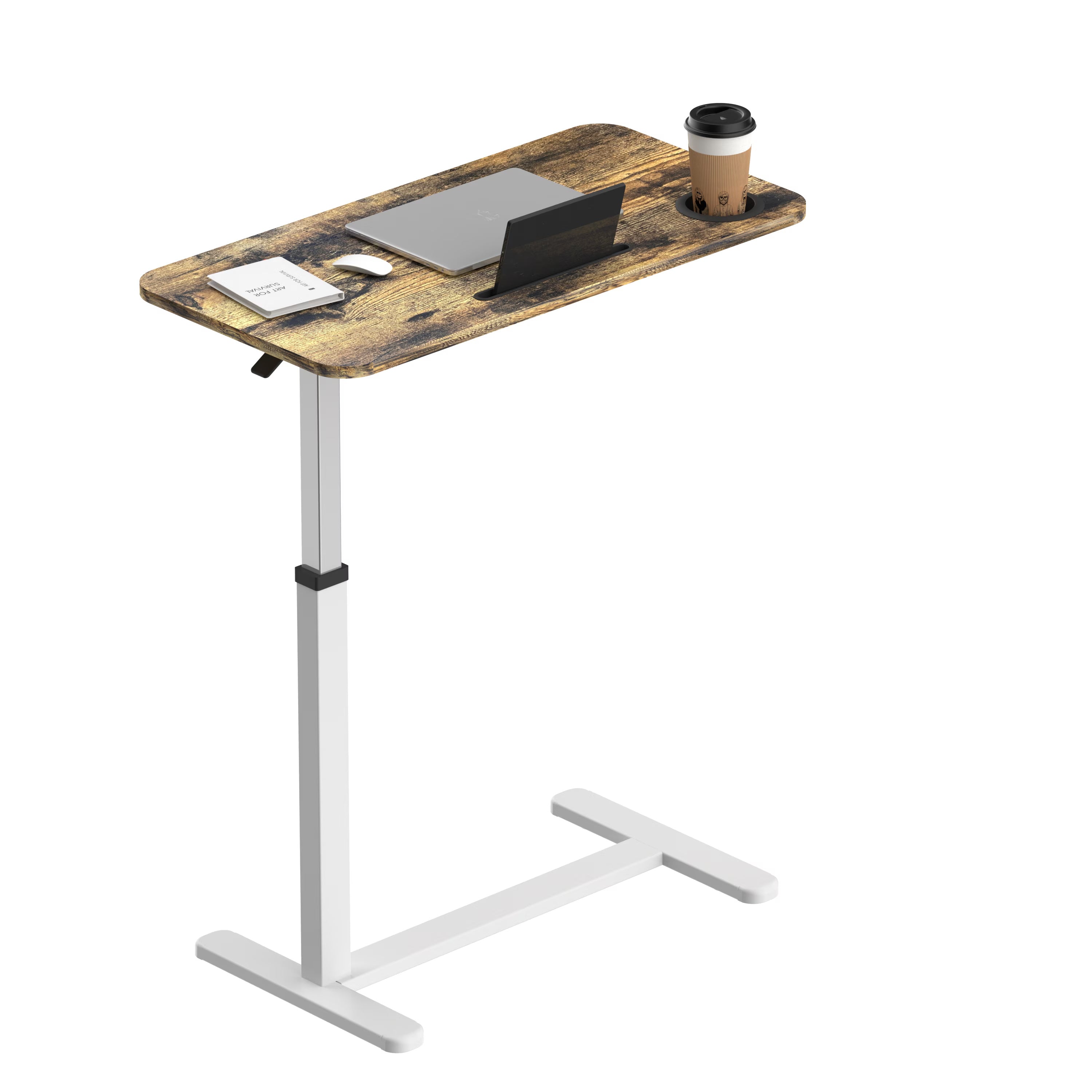 Standing Rolling Desk With Hidden Wheels Side | Yazijico™ 