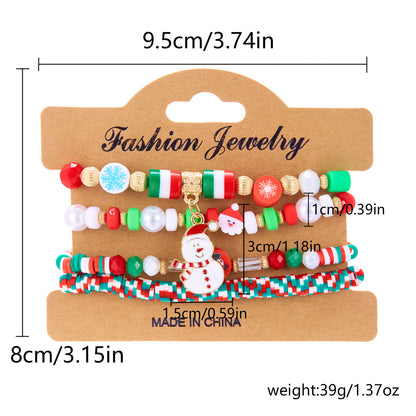 Christmas Snowman Bracelet Handmade Beaded | Yazijico™ 