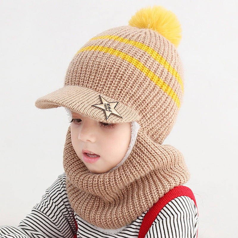 Children's neck guard one-piece woolen hat | Yazijico™ 