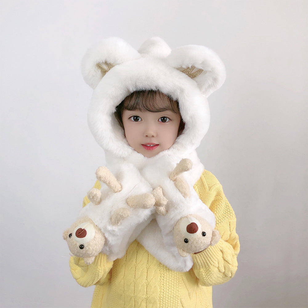 Children's Hat Scarf Gloves One-piece Hat | Yazijico™