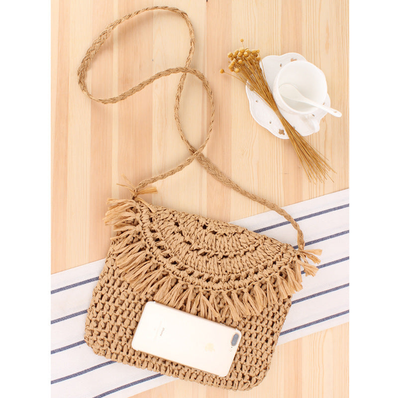 Hand-Made Tassel Beach Knitting Bag | Yazijico™