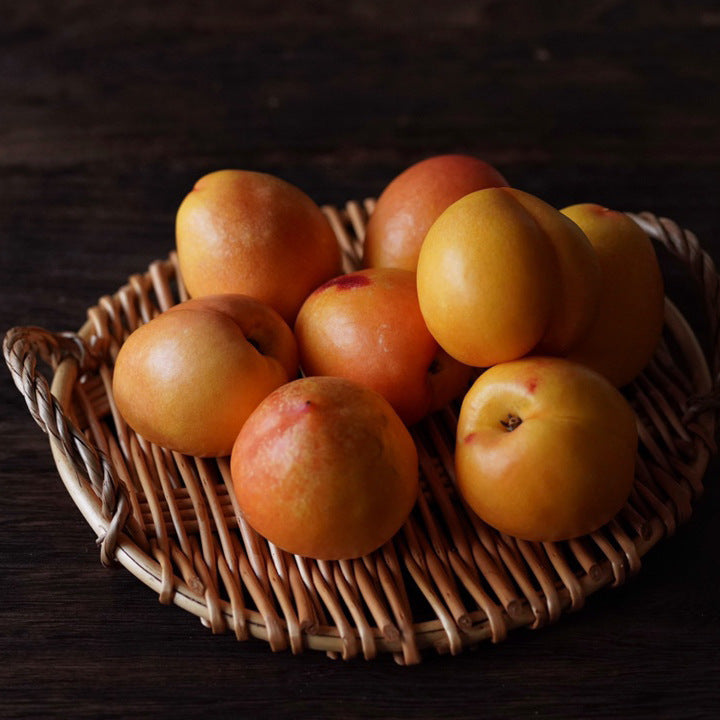 Hand - made Round  Rattan Fruit Plate With Two Ears | Yazijico™ 