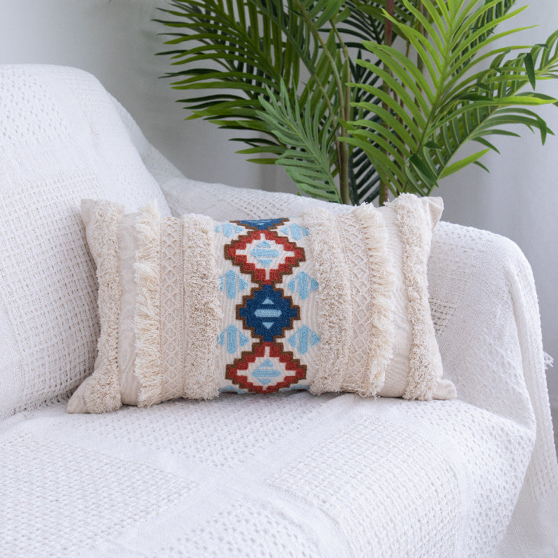 Yazijico™ Tufted Throw Pillow Moroccan Fringed Waist Pillow Case - Yazijico™ 