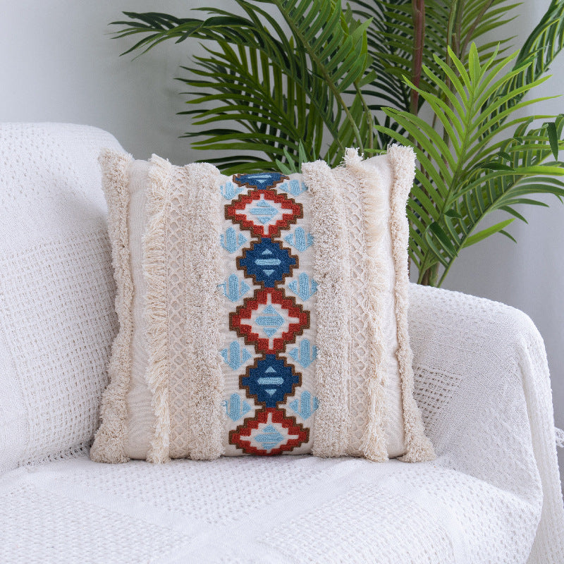 Yazijico™ Tufted Throw Pillow Moroccan Fringed Waist Pillow Case - Yazijico™ 
