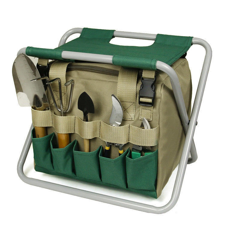 Gardening Stool With Tote Bag Tools Set Organizer  Yazijico™