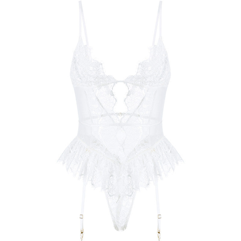 Lingerie porte-jarretelles une pièce brodée hydrosoluble | Yazijico™