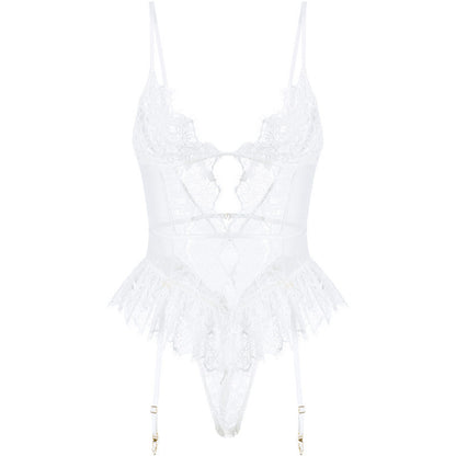 Lingerie porte-jarretelles une pièce brodée hydrosoluble | Yazijico™