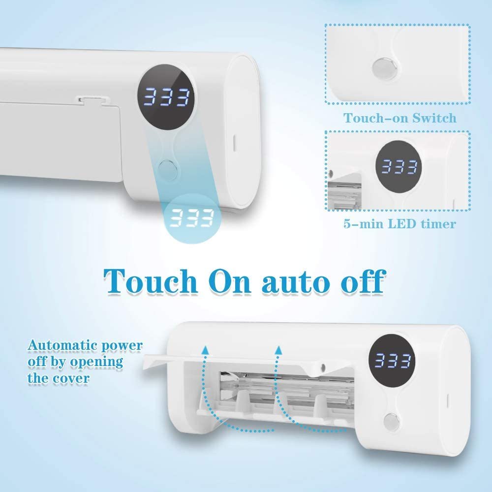 Toothbrush disinfector with UV light  Yazijico™
