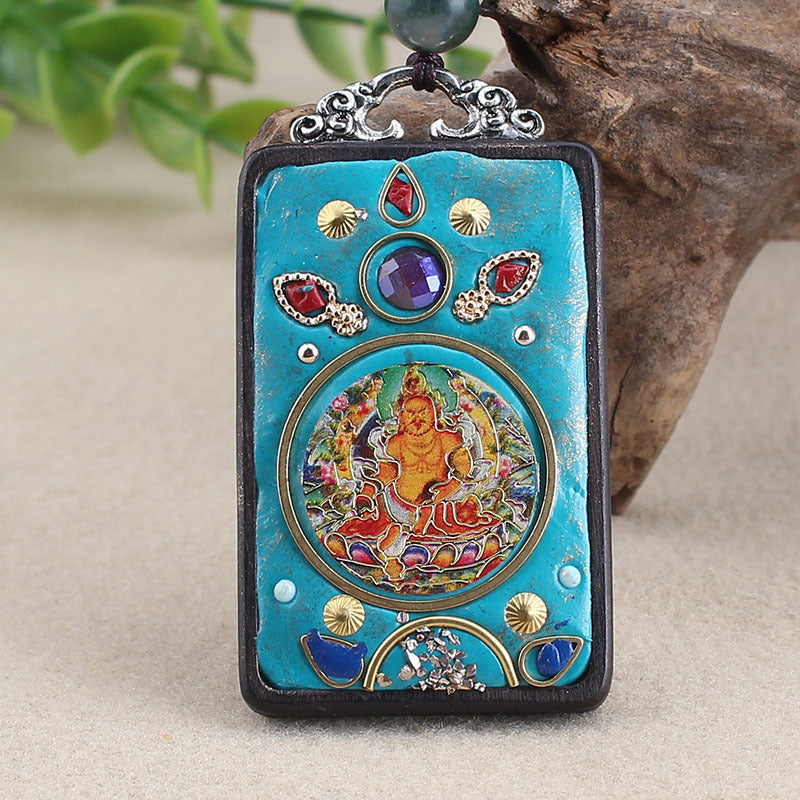 Pendentif en ébène Thangka fait main | Yazijico™