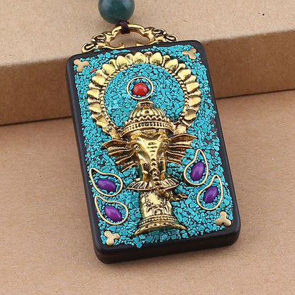 Hand-Made Thangka Ebony Pendant | Yazijico™ 