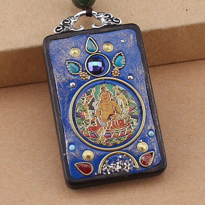 Hand-Made Thangka Ebony Pendant | Yazijico™ 