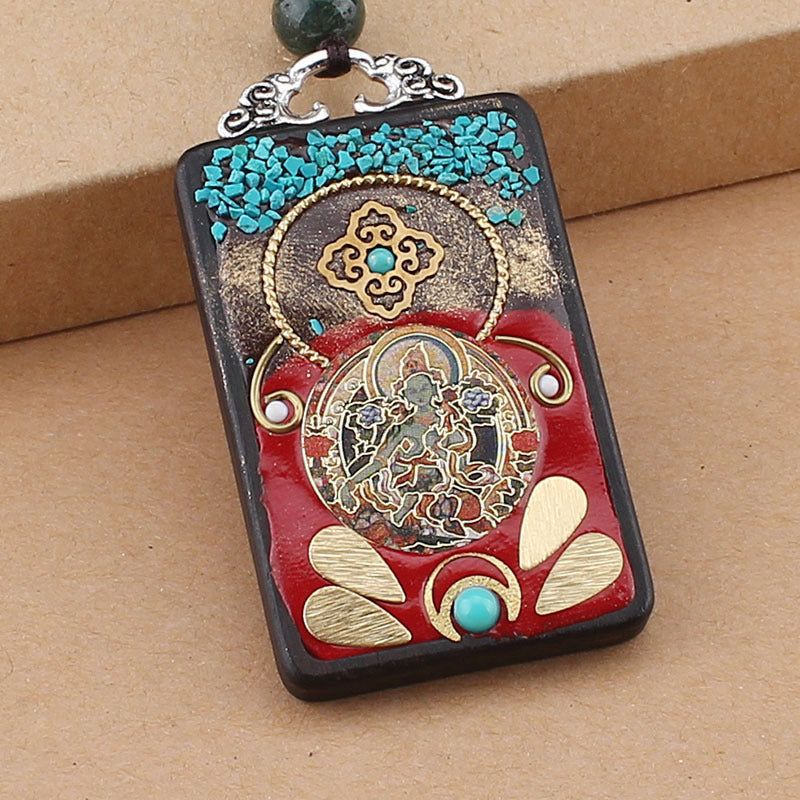 Hand-Made Thangka Ebony Pendant | Yazijico™ 