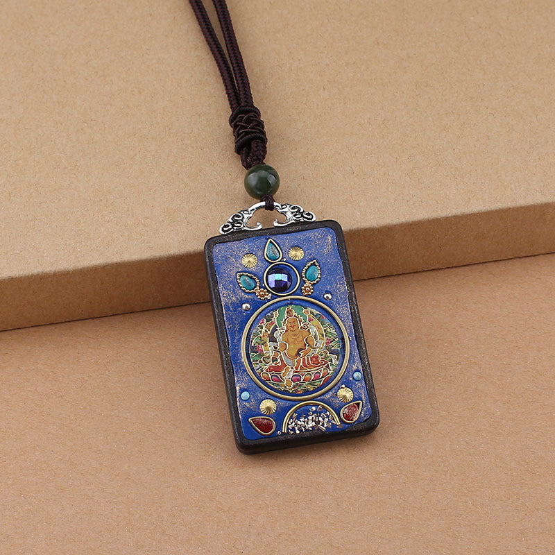 Hand-Made Thangka Ebony Pendant | Yazijico™ 