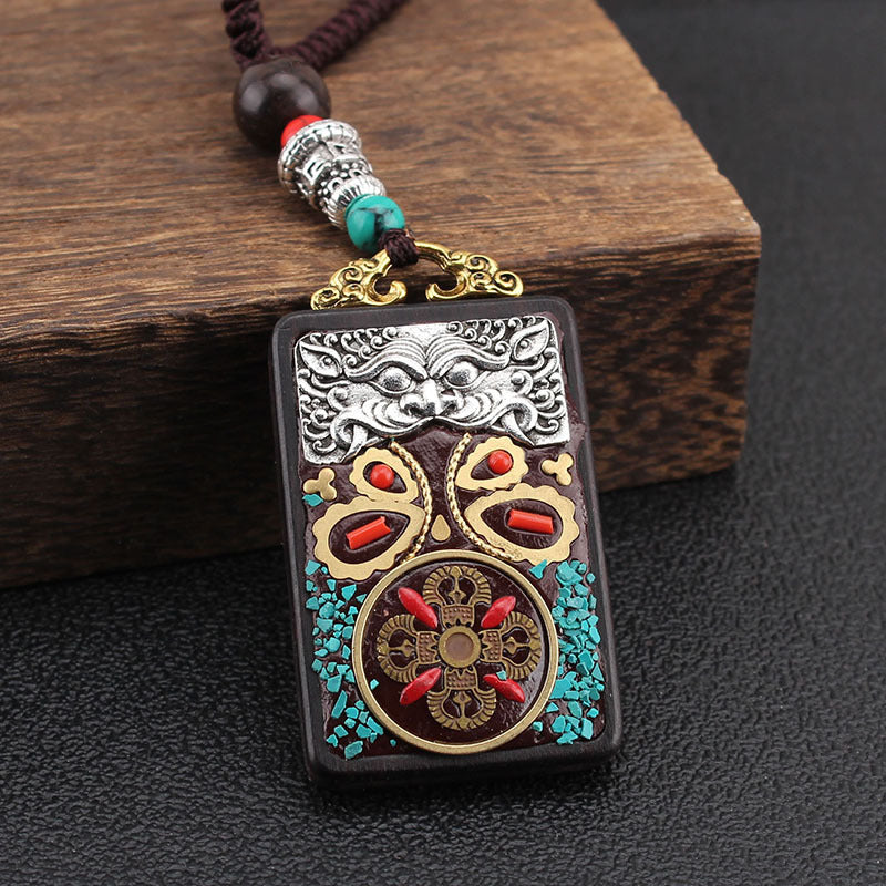 Hand-Made Thangka Ebony Pendant | Yazijico™ 