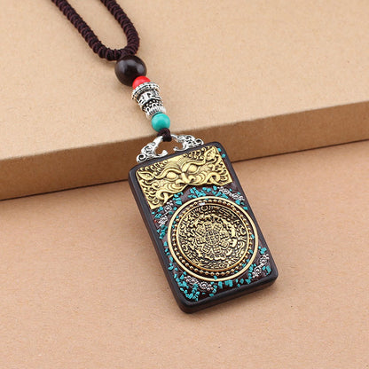 Hand-Made Thangka Ebony Pendant | Yazijico™