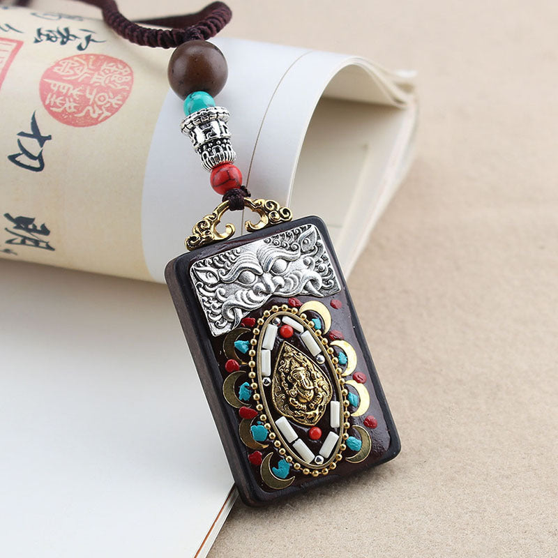 Hand-Made Thangka Ebony Pendant | Yazijico™