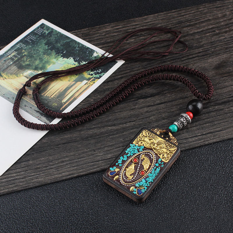 Hand-Made Thangka Ebony Pendant | Yazijico™ 