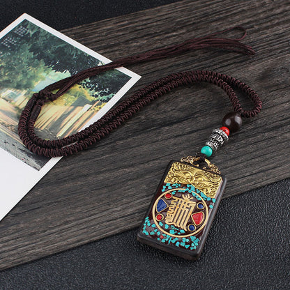 Hand-Made Thangka Ebony Pendant | Yazijico™