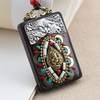 Hand-Made Thangka Ebony Pendant | Yazijico™ 