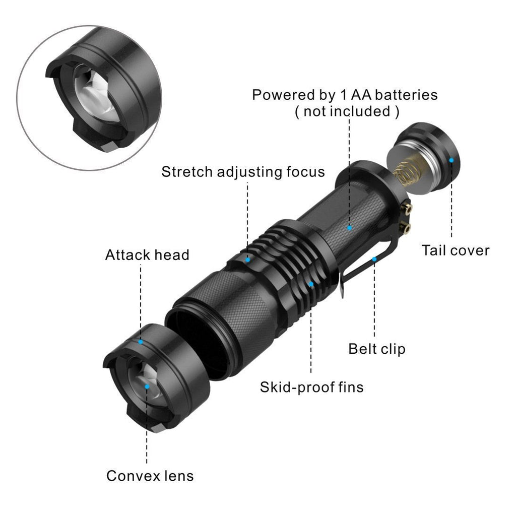 Yazijico™ Strong Light Flashlight LED Zoom  Outdoor Lighting - Yazijico™ 