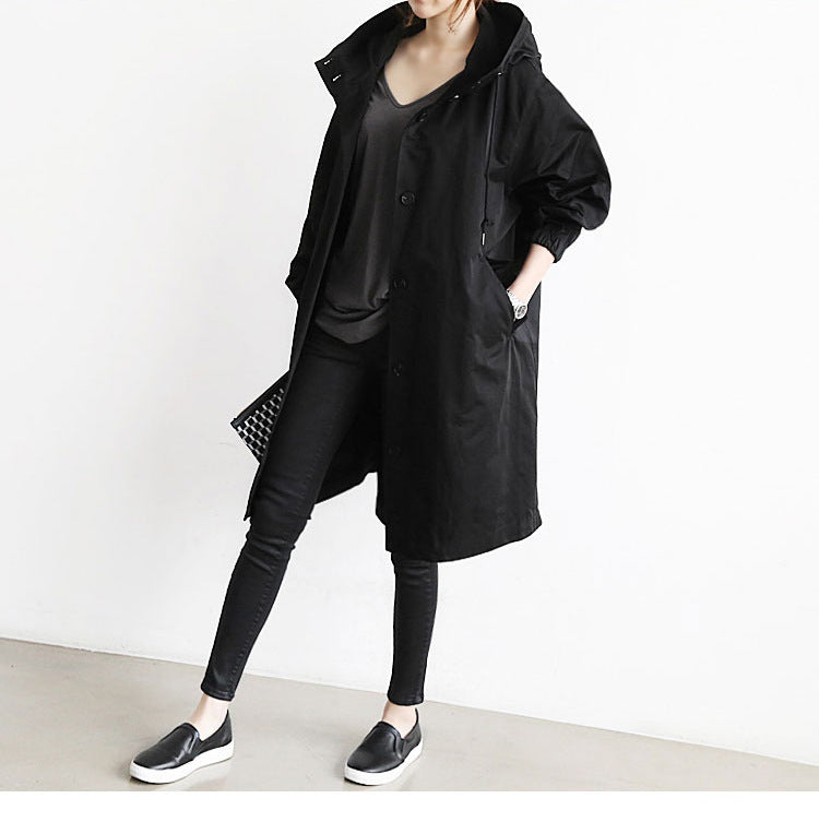 Jacket Casual Loose Button Pockets Hooded |  Yazijico™