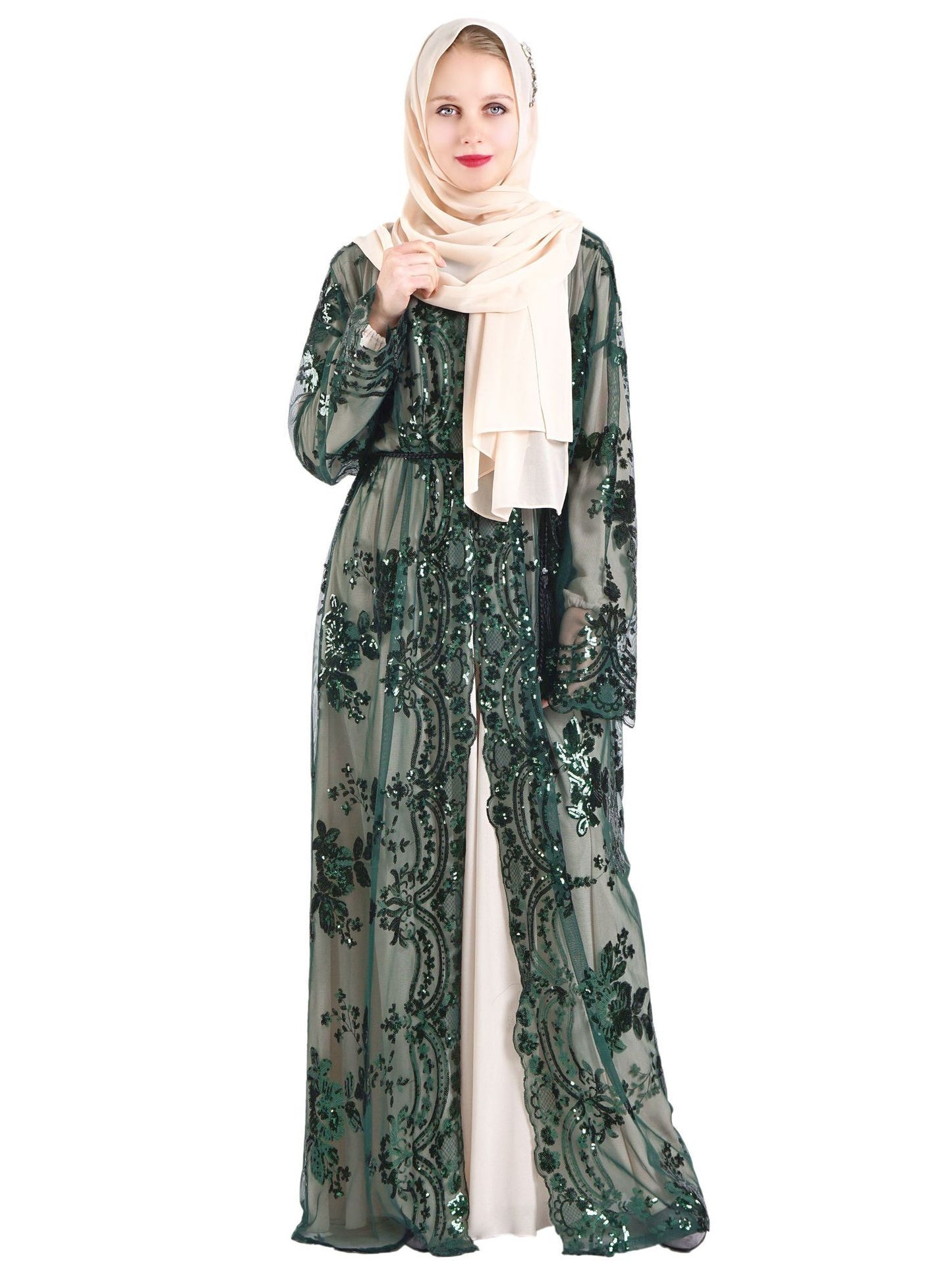 Women Long Sleeve Printed Flower Dress