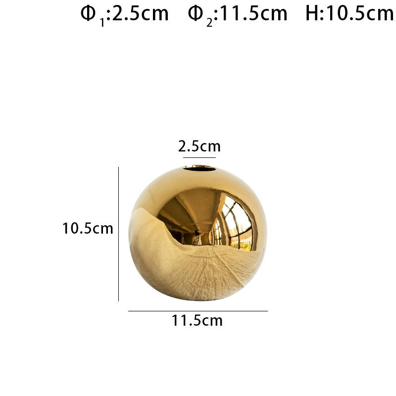 hot sale electroplated ceramic gold vase home decor