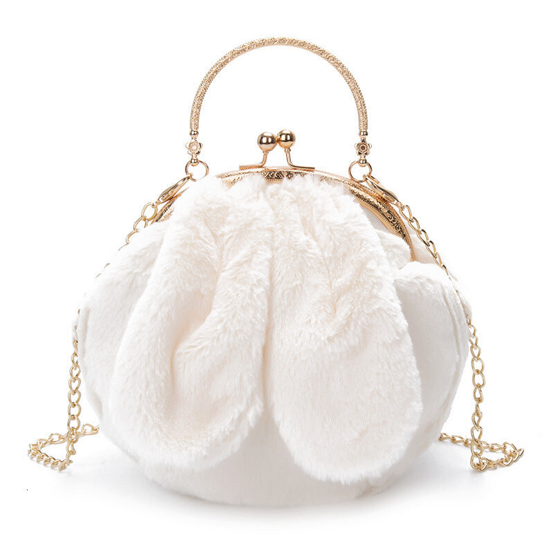 Plush Bag Faux Fur Rabbit Ear Clip | Yazijico™