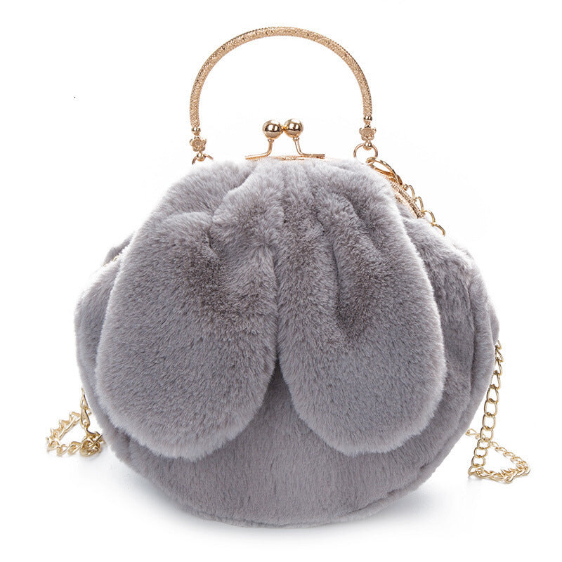 Plush Bag Faux Fur Rabbit Ear Clip | Yazijico™