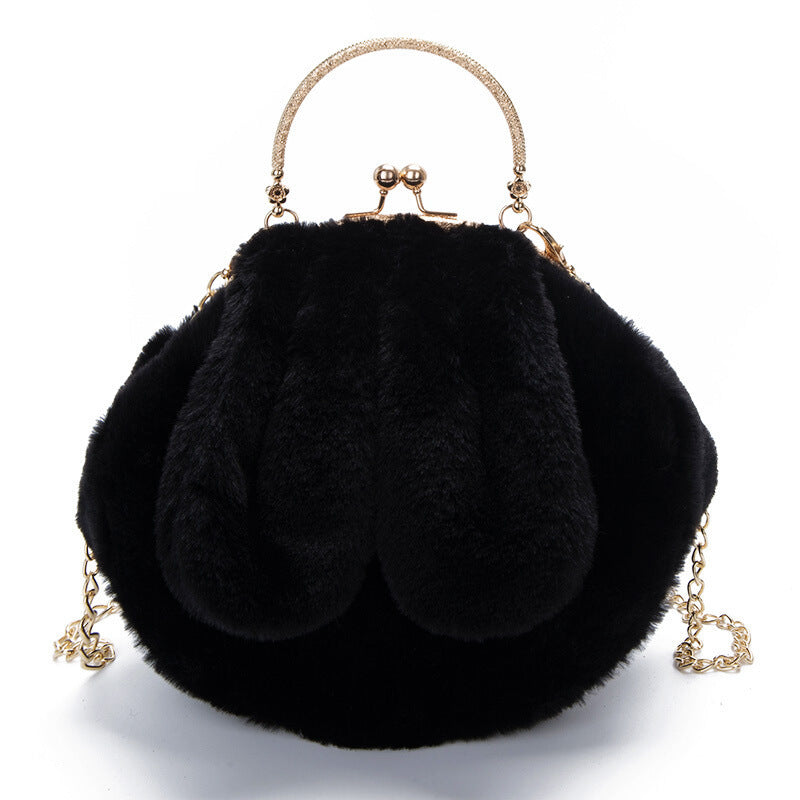 Plush Bag Faux Fur Rabbit Ear Clip | Yazijico™