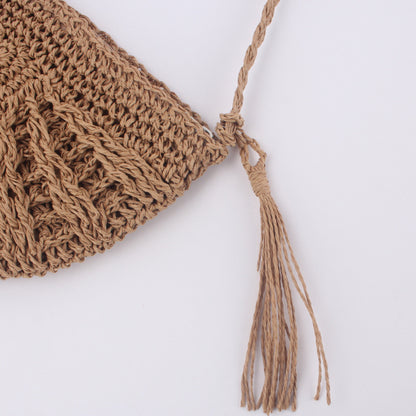 Hand Made Tassel Women's Straddle Straw Bag | Yazijico™  