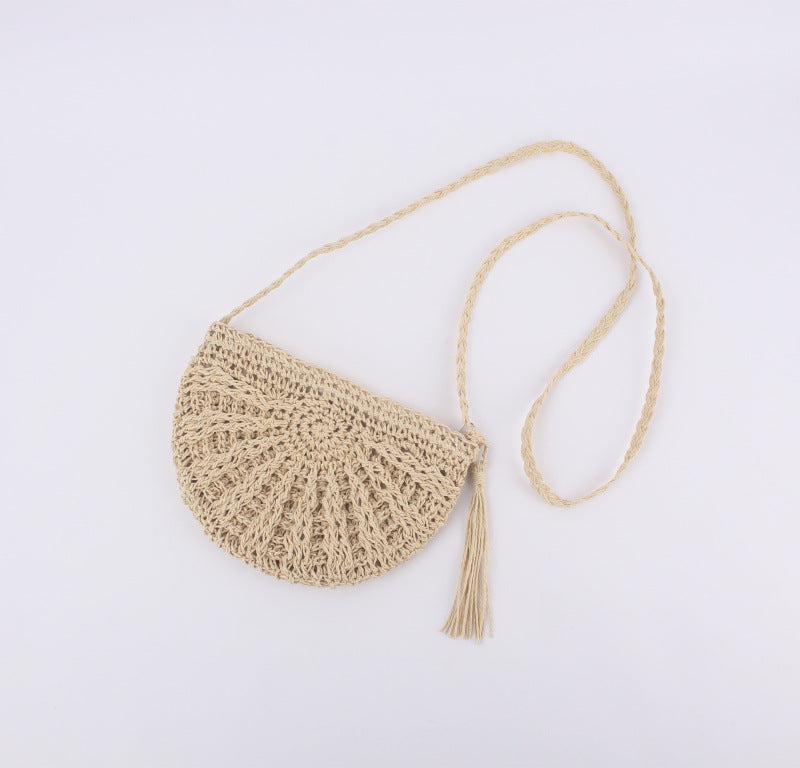 Hand Made Tassel Women's Straddle Straw Bag | Yazijico™  