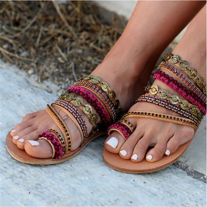 Hand made Bohemian flat sandals | Yazijico™ 