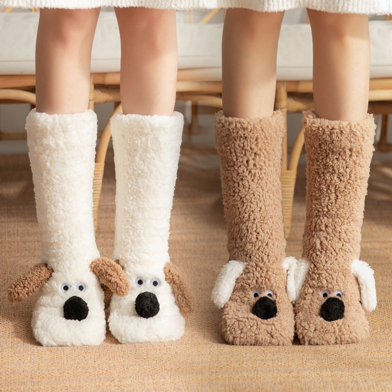Socks Cute Cartoon Dog Floor Winter Warm  Yazijico™ 