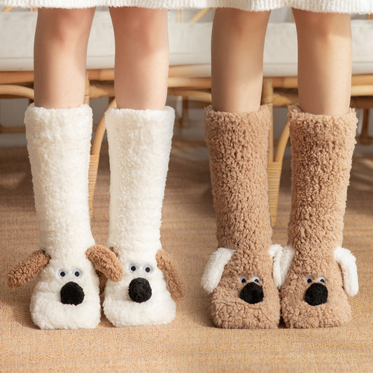 Socks Cute Cartoon Dog Floor Winter Warm  Yazijico™ 
