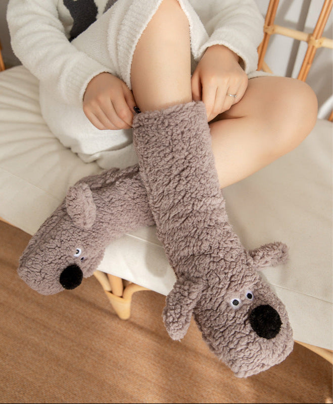 Socks Cute Cartoon Dog Floor Winter Warm  Yazijico™ 