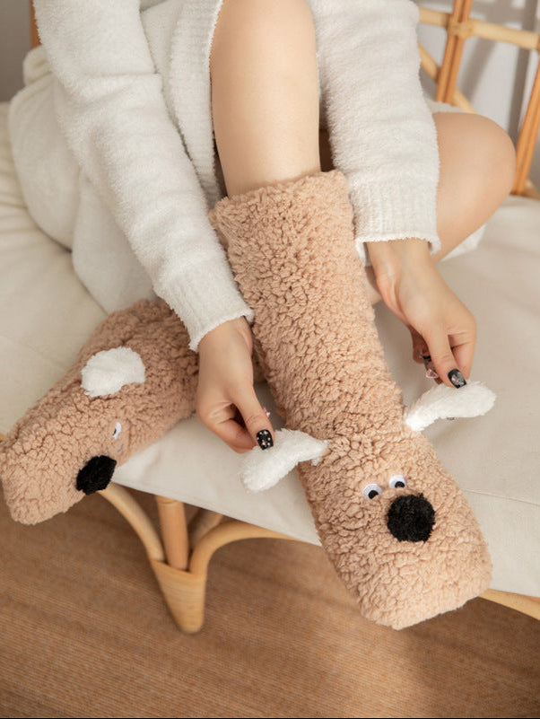 Socks Cute Cartoon Dog Floor Winter Warm  Yazijico™ 