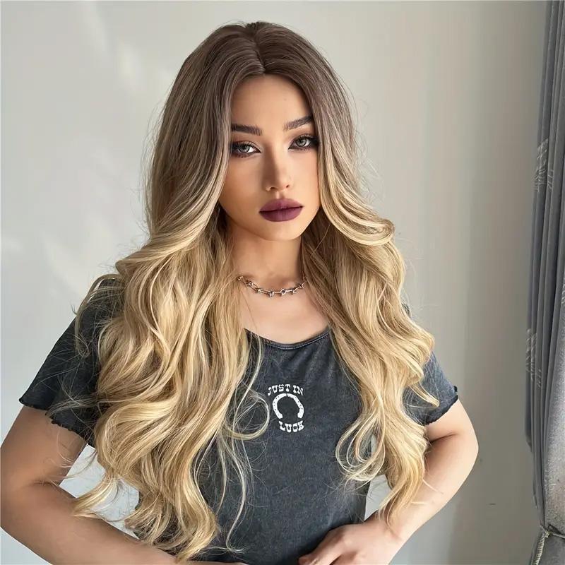 Long Ash Blonde Wig With Bangs Natural | Yazijico™